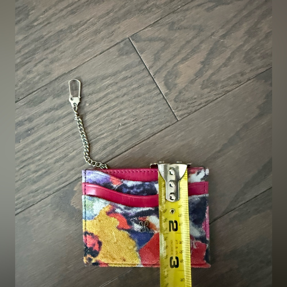 HOBO Max Floral Printed Leather Card Case with Chain Clip - Picture 5 of 9